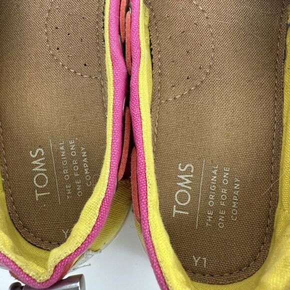 Youth Girls Toms Bimini Two-Tone Magenta Block Canvas Slip On Shoes Y1 - Picture 5 of 5